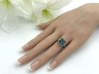 London Blue Vintage Design 925 Sterling Silver Filigree Sim Topaz Ring      1353