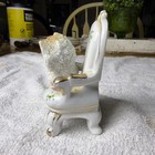 Vtg Sugar Porcelain Kitty Cat Texture Spaghetti On Victorian Chair Figurine 4 