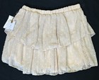 Bnwt Boho Originality Juniors Swiss Dot Tiered Mini Skirt  Cream Size L