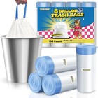 8 Gallon Trash Bags Drawstring 1 2 Mil - 100 Count White Medium Garbage Bags    