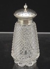 Antique Dutch Van Kempen Cut Glass Silver Topped Muffineer Shaker Circa 1890