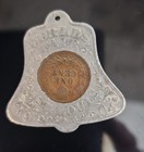1904 St  Louis World s Fair Encased Indian Head Cent Good Luck Bell Shape