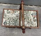 Vintage Wooden Sewing Box Handmade  Wood Storage Box For Sewing Kit Fold Out Box