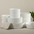 Gibson Home Plates And Bowls Set  16 Piece Dinnerware Set For 4  Embossed