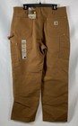 Carhartt Men s Brown B01 Double Front Work Dungaree Made In Usa Nwt 36x30