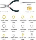 1200pcs Jump Rings Kit Gold Silver Jewelry Making  Repair Pliers Tweezers Clasps