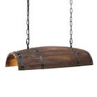  Antique Wood Wine Barrel Pendant Lamp Hanging Rustic Kitchen Bar Ceiling W60