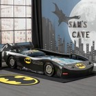 Kids Twin Size Batman Batmobile Race Car Bed Plastic For Toddler Child Bedroom