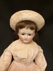 Antique German Bisque Doll  Closed Mouth On Cloth Body