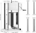30lb 15l Manual Sausage Stuffer Stainless Steel Stuffer Filler Kit Meat Grinder