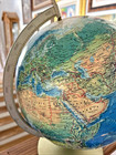 Vintage Rand Mcnally 12 Inch World Portrait Globe Metal Stand Raised Relief