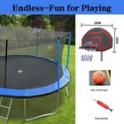 15ft Trampoline With Basketball Hoop Inflator And Ladder  Inner Safety Enclosure