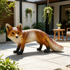 Realistic Red Fox Figurine Resin Outdoor Garden Sculpture Wildlife Fox Statue