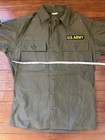 Vintage Us Army Og 107 Sateen Button Up Shirt Vietnam W20 L27