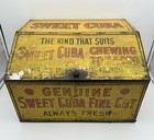 Antique Sweet Cuba Fine Cut Tobacco Tin Countertop Display   Vtg General Store