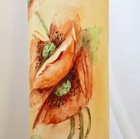 Antique Hand Painted Poppy Vase 12    Bavarian Porcelain Art Nouveau Floral