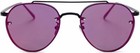 86025 C5 Aviator Fashion Sunglasses Metal Black Frame Purple Mirror Lens