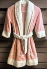 American Girl Emily Chenille Pink White Robe Bathrobe For Girl Size Xs Youth