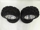 Dwt Polished Aluminum Front And Rear Wheels Rims Snow Hog Tires 18  Honda Trx70