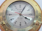 Vintage Bell Clock Company Brass Ship s Clock Nautical Porthole Style Clock