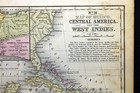1852 Map Of Mexico Central America West Indies Color Engraving Mitchell s
