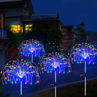 1-4pc Christmas Solar Fairy Firework Lights Led Outdoor Garden Lawn Patio Decor