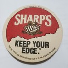 Vintage Sharp s Miller Beer Coasters - Keep Your Edge - Set Of 4
