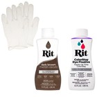 Liquid Dye Kit With Colorstay Fixative   Gloves - Dark Brown  No Color Bleed