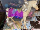 1988 Grand Champion Mare Horse black Hair   2 Barbie Large Horses Vtg Beautiful