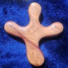 Wooden Handheld Pocket Comfort Cross With Inlaid Cross Inset Design