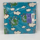 Vintage 1993 Hallmark Earth Eco Blue Gift Wrap Wrapping Paper Nos Lot Of 2