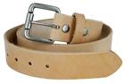 Made In Usa  Natural Cowhide Leather One Piece Casual Belt With Roller Buckle