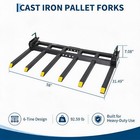 Loader Bucket 58 Inch Clamp On Debris Forks 4000 Lbs 6 Tine Anti-slip