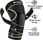 Copper Knee Brace With Strap Compression Sleeve Support For Men Women Sports