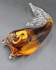  Wedgwood Topaz amber Glass Seal Figurine  Model Rsw237  Designed By Ronald Sten