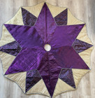 Large Christmas Tree Skirt Purples And Gold Starburst 55   radko  