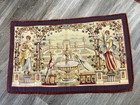 Antique 1870s French Aubusson Tapestry Renaissance Garden Fountain Birds Garden