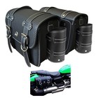 Motorcycle Saddlebags  Scooter Powersports Faux Leather Large With Cup Bag