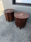 Antique Pair Of Anglo Indian Profusely Carved Rosewood Tables 23 5 End Carved
