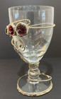 Vintage Jewish Ornate Glass Shabbat Kiddush Cup Judaism Judaica Israel Hebrew