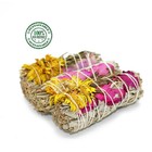 Sage Smudge Sticks 4  Country Garden White Sage Floral 3 Pack Cleansing