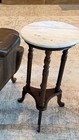 Antique Victorian Era Wood  Marble Top Plant Stand End Table 28 