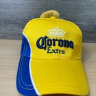 Corona Hat Cap Strap Back Yellow Beer Embroidered Logo One Size Adjustable Nwt