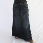 Nwt Be Girl Long Modest Black Jean Skirt Size Medium M Maxi Stretch Denim West