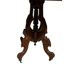 Antique Victorian Tilt Top Pedestal Table Round Wood Accent Table With Casters