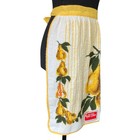 Vintage Retro 1970   s Terry Cloth Half Apron New Pears Yellow Cooking Cleaning