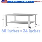 Nsf Stainless Steel Work  Prep Table With Casters Commercial Restaurant Kitchen