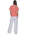 Karl Lagerfeld Paris Eyelet Cotton Shirt Women s Small Coral Button Closure S s