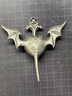 Vtg Alchemy England Pewter Death Of Vampire Necklace Pendant Jewelry Gothic Red
