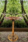 Lily Leaf Free Standing Bird Bath Pedestal Garden Home D  cor Water Feeder Bath 
